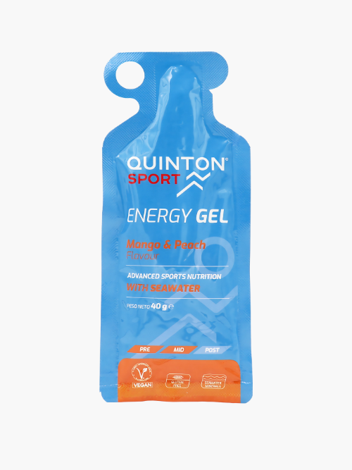 Energy gel with seawater, mango and peach flavor